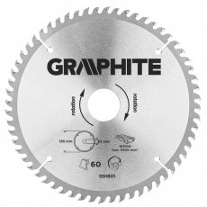 Graphite körfűrészlap, keményfém, 185 x 30mm, 60 fog